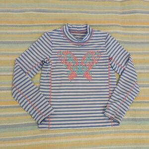 ⭐ Girl's Coolibar Striped Butterfly Rash Guard Small